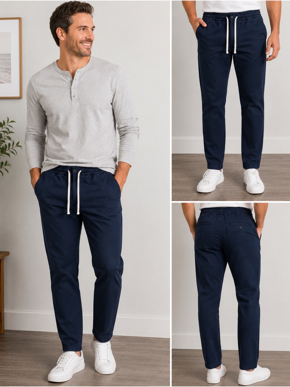 J.Crew Men's Navy Drawstring Pants - Small